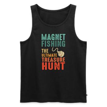 Neodymium Magnet Fishing Magnetic Fisher - Men's Premium Organic Tank Top - black - Front - AI Model Male 178 light (178cm)