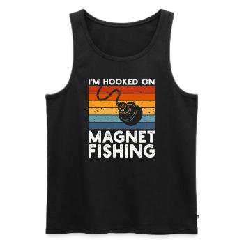 Neodymium Magnet Fishing Magnetic Fisher - Men's Premium Organic Tank Top - black - Front - AI Model Male 178 light (178cm)