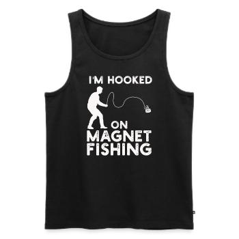 Neodymium Magnet Fishing Magnetic Fisher - Men's Premium Organic Tank Top - black - Front - AI Model Male 178 light (178cm)