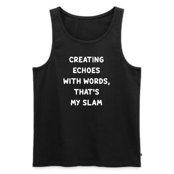 Poetry Slam Schriftsteller Poet Literatur Slam - Männer Premium Bio Tank Top - Schwarz - Vorne - Michal (187cm)