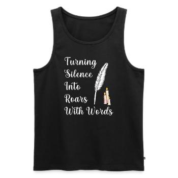 Poetry Slam Schriftsteller Poet Literatur Slam - Männer Premium Bio Tank Top - Schwarz - Vorne - Michal (187cm)