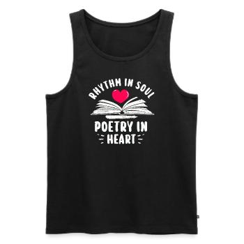 Poetry Slam Schriftsteller Poet Literatur Slam - Männer Premium Bio Tank Top - Schwarz - Vorne - Michal (187cm)