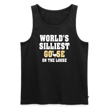 Die dümmste Gans der Welt auf freiem Fuß - Männer Premium Bio Tank Top - Schwarz - Vorne - Michal (187cm)