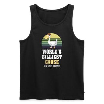Die dümmste Gans der Welt auf freiem Fuß - Männer Premium Bio Tank Top - Schwarz - Vorne - Michal (187cm)