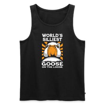 Die dümmste Gans der Welt auf freiem Fuß - Männer Premium Bio Tank Top - Schwarz - Vorne - Michal (187cm)