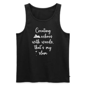 Poetry Slam Schriftsteller Poet Literatur Slam - Männer Premium Bio Tank Top - Schwarz - Vorne - Michal (187cm)