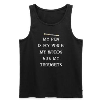 Poetry Slam Schriftsteller Poet Literatur Slam - Männer Premium Bio Tank Top - Schwarz - Vorne - Michal (187cm)