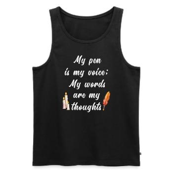 Poetry Slam Schriftsteller Poet Literatur Slam - Männer Premium Bio Tank Top - Schwarz - Vorne - Michal (187cm)
