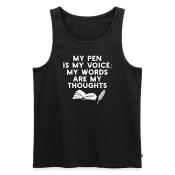 Poetry Slam Schriftsteller Poet Literatur Slam - Männer Premium Bio Tank Top - Schwarz - Vorne - Michal (187cm)