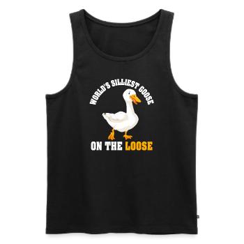 Die dümmste Gans der Welt auf freiem Fuß - Männer Premium Bio Tank Top - Schwarz - Vorne - Michal (187cm)