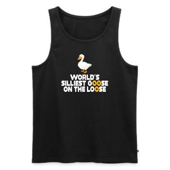 Die dümmste Gans der Welt auf freiem Fuß - Männer Premium Bio Tank Top - Schwarz - Vorne - Michal (187cm)