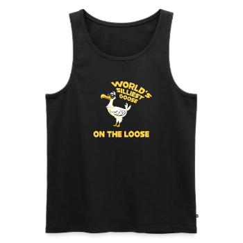Die dümmste Gans der Welt auf freiem Fuß - Männer Premium Bio Tank Top - Schwarz - Vorne - Michal (187cm)