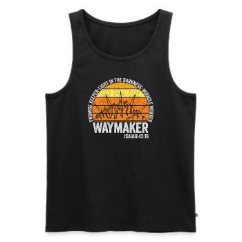 Waymaker Promise Keeper Miracle Worker - Men's Premium Organic Tank Top - black - Front - Michal (187cm)