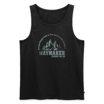 Waymaker Promise Keeper Miracle Worker - Men's Premium Organic Tank Top - black - Front - AI Model Male 178 light (178cm)