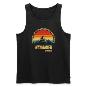 Waymaker Promise Keeper Miracle Worker - Men's Premium Organic Tank Top - black - Front - AI Model Male 178 light (178cm)