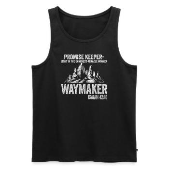 Waymaker Promise Keeper Miracle Worker - Men's Premium Organic Tank Top - black - Front - AI Model Male 178 light (178cm)