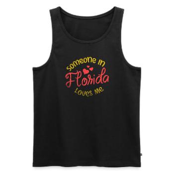 Quelqu’un en Floride m’aime - Débardeur bio Premium Homme - noir - Devant - AI Model Male 178 light (178cm)
