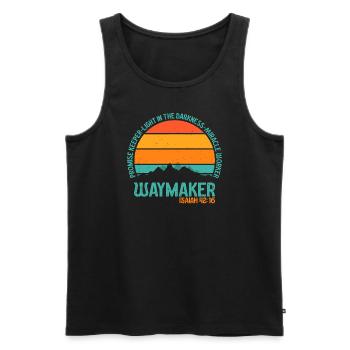 Waymaker Promise Keeper Miracle Worker - Men's Premium Organic Tank Top - black - Front - AI Model Male 178 light (178cm)