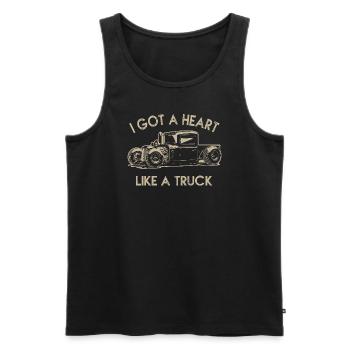 Ich habe ein Herz wie ein Truck - Männer Premium Bio Tank Top - Schwarz - Vorne - Michal (187cm)