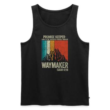 Waymaker Promise Keeper Miracle Worker - Men's Premium Organic Tank Top - black - Front - AI Model Male 178 light (178cm)