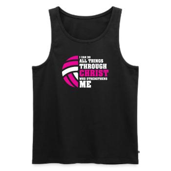 Je peux tout faire grâce au volleyball - Débardeur bio Premium Homme - noir - Devant - Michal (187cm)
