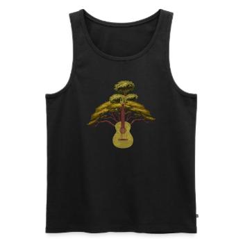 Yggdrasil Nature Musicien Arbre De Vie - Débardeur bio Premium Homme - noir - Devant - AI Model Male 178 light (178cm)