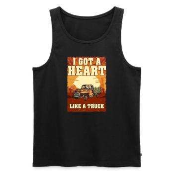 Ich habe ein Herz wie ein Truck - Männer Premium Bio Tank Top - Schwarz - Vorne - Michal (187cm)