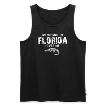 Quelqu’un en Floride m’aime - Débardeur bio Premium Homme - noir - Devant - AI Model Male 178 light (178cm)