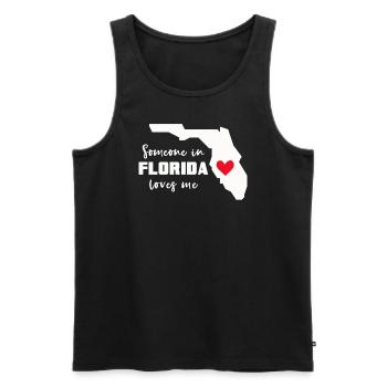 Quelqu’un en Floride m’aime - Débardeur bio Premium Homme - noir - Devant - AI Model Male 178 light (178cm)