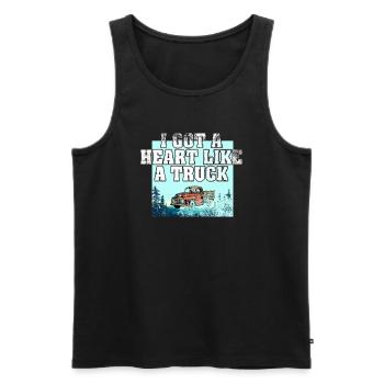 Ich habe ein Herz wie ein Truck - Männer Premium Bio Tank Top - Schwarz - Vorne - Michal (187cm)