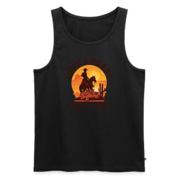 Ich habe ein Herz wie ein Truck - Männer Premium Bio Tank Top - Schwarz - Vorne - Michal (187cm)