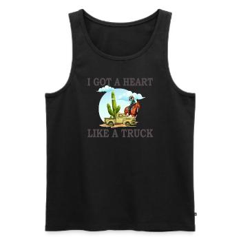 Ich habe ein Herz wie ein Truck - Männer Premium Bio Tank Top - Schwarz - Vorne - Michal (187cm)