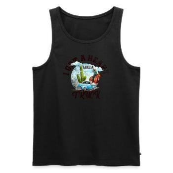 Ich habe ein Herz wie ein Truck - Männer Premium Bio Tank Top - Schwarz - Vorne - Michal (187cm)