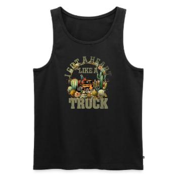 Ich habe ein Herz wie ein Truck - Männer Premium Bio Tank Top - Schwarz - Vorne - Michal (187cm)