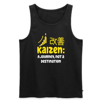 Kaizen : un voyage, pas une destination - Débardeur bio Premium Homme - noir - Devant - AI Model Male 178 light (178cm)