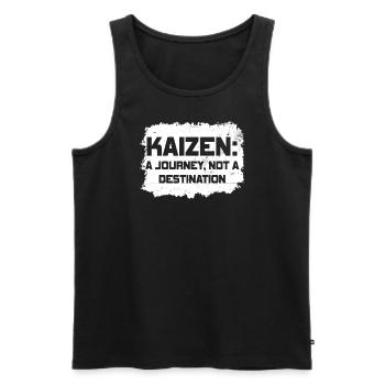 Kaizen : un voyage, pas une destination - Débardeur bio Premium Homme - noir - Devant - AI Model Male 178 light (178cm)