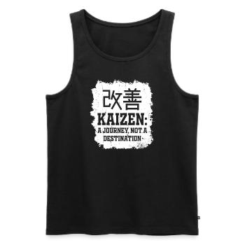Kaizen A Journey Not A Destination - Men's Premium Organic Tank Top - black - Front - AI Model Male 178 light (178cm)