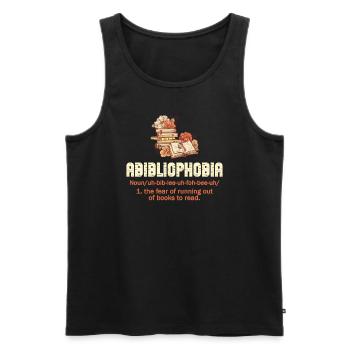 Abibliophobia Bookworm Reading Books - Men's Premium Organic Tank Top - black - Front - Michal (187cm)