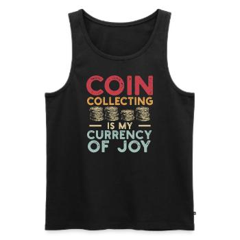 Numismatics Coin Collector Art - Men's Premium Organic Tank Top - black - Front - AI Model Male 178 light (178cm)