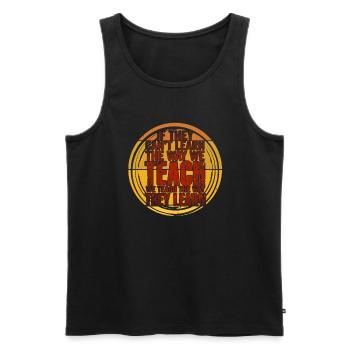 Autism Awareness SPED Teacher Learn - Men's Premium Organic Tank Top - black - Front - Michal (187cm)