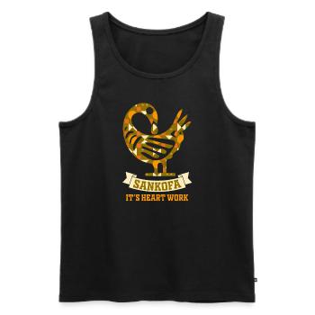 Symbole Sankofa Adinkra Ghana Noir - Débardeur bio Premium Homme - noir - Devant - Michal (187cm)