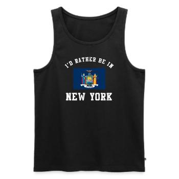 Ich wäre lieber in New York Classic Vibe - Männer Premium Bio Tank Top - Schwarz - Vorne - Michal (187cm)