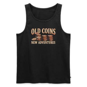 Old Coins New Adventures Numismatics - Men's Premium Organic Tank Top - black - Front - Michal (187cm)