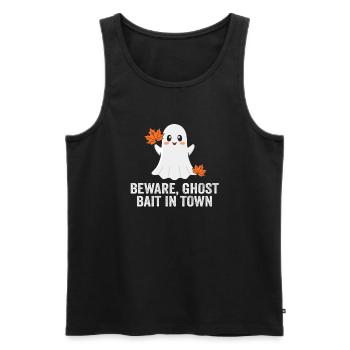 Beware Ghost Bait In Town Spooky - Men's Premium Organic Tank Top - black - Front - AI Model Male 178 light (178cm)