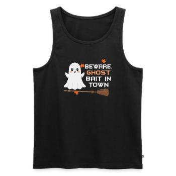 Beware Ghost Bait In Town Spooky - Men's Premium Organic Tank Top - black - Front - AI Model Male 178 light (178cm)