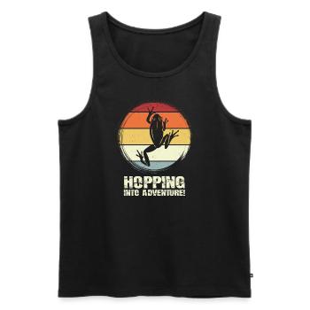 Eintauchen ins Abenteuer Frösche Natur Freude - Männer Premium Bio Tank Top - Schwarz - Vorne - Michal (187cm)
