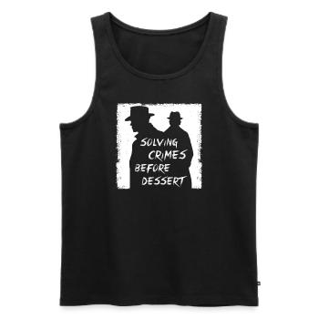 Résoudre les crimes avant le mystère du dessert - Débardeur bio Premium Homme - noir - Devant - Michal (187cm)