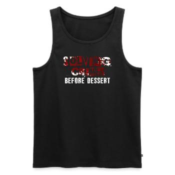 Résoudre les crimes avant le mystère du dessert - Débardeur bio Premium Homme - noir - Devant - Michal (187cm)