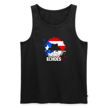 Taino Echoes Coqui Puerto Rican Heritage - Men's Premium Organic Tank Top - black - Front - Michal (187cm)