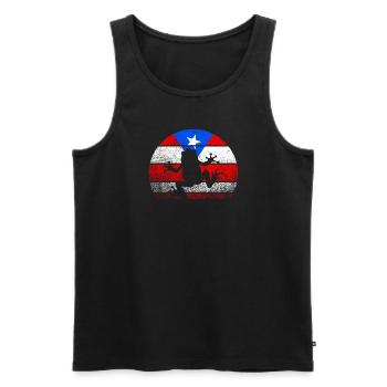 Taino Echoes Coqui Puerto Rican Heritage - Men's Premium Organic Tank Top - black - Front - Michal (187cm)